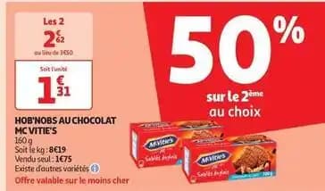 Mc vitie's - hob'nobs au chocolat