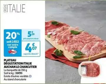 Auchan - plateau dégustation italie le charcutier