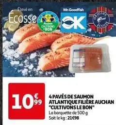 Filiere auchan - 4 paves de saumon atlantique cultivons le bon