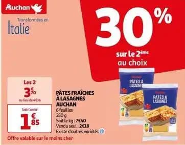 Auchan - pâtes fraîches à lasagnes