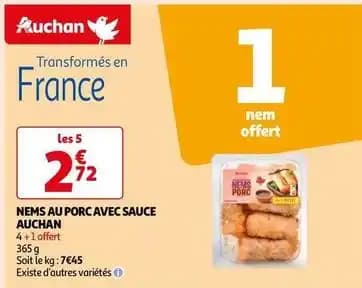 Auchan - nems au porc avec sauce