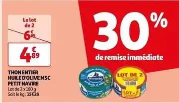 Petit navire - thon entier huile d'olive msc