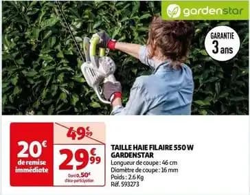 Gardenstar - taille-haie filaire 550 w