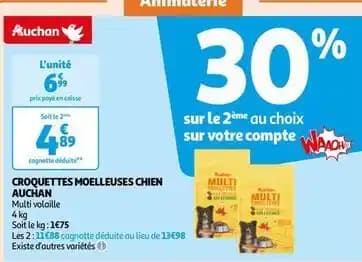 Auchan - croquettes moelleuses chien