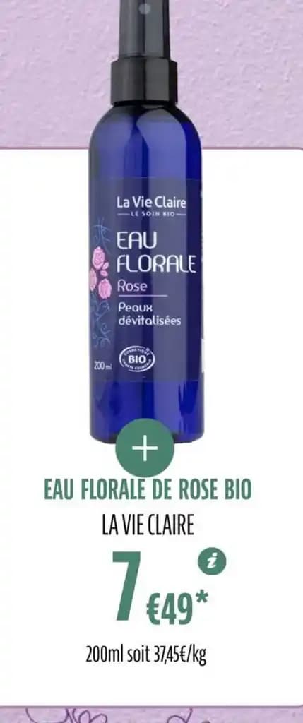 EAU FLORALE DE ROSE BIO LA VIE CLAIRE