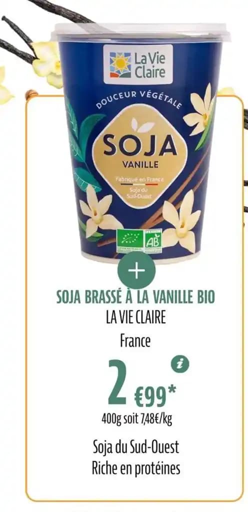 SOJA BRASSÉ À LA VANILLE BIO LA VIE CLAIRE