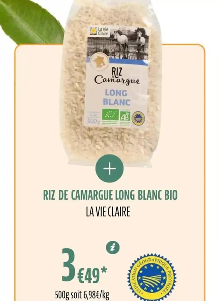 RIZ DE CAMARGUE LONG BLANC BIO LA VIE CLAIRE