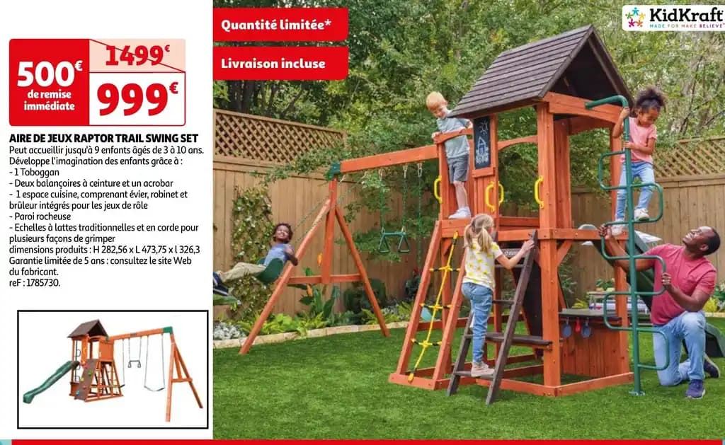 AIRE DE JEUX RAPTOR TRAIL SWING SET