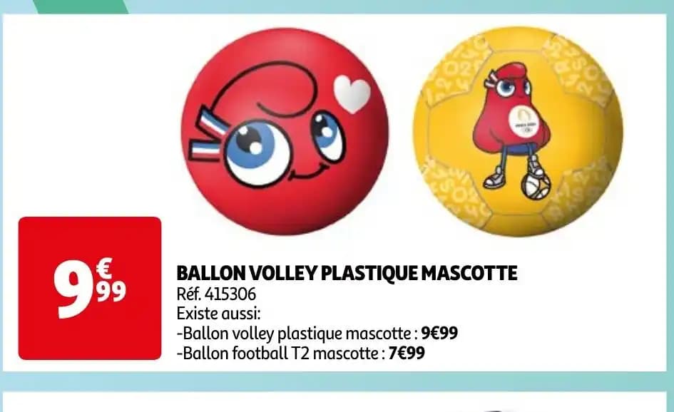 BALLON VOLLEY PLASTIQUE MASCOTTE