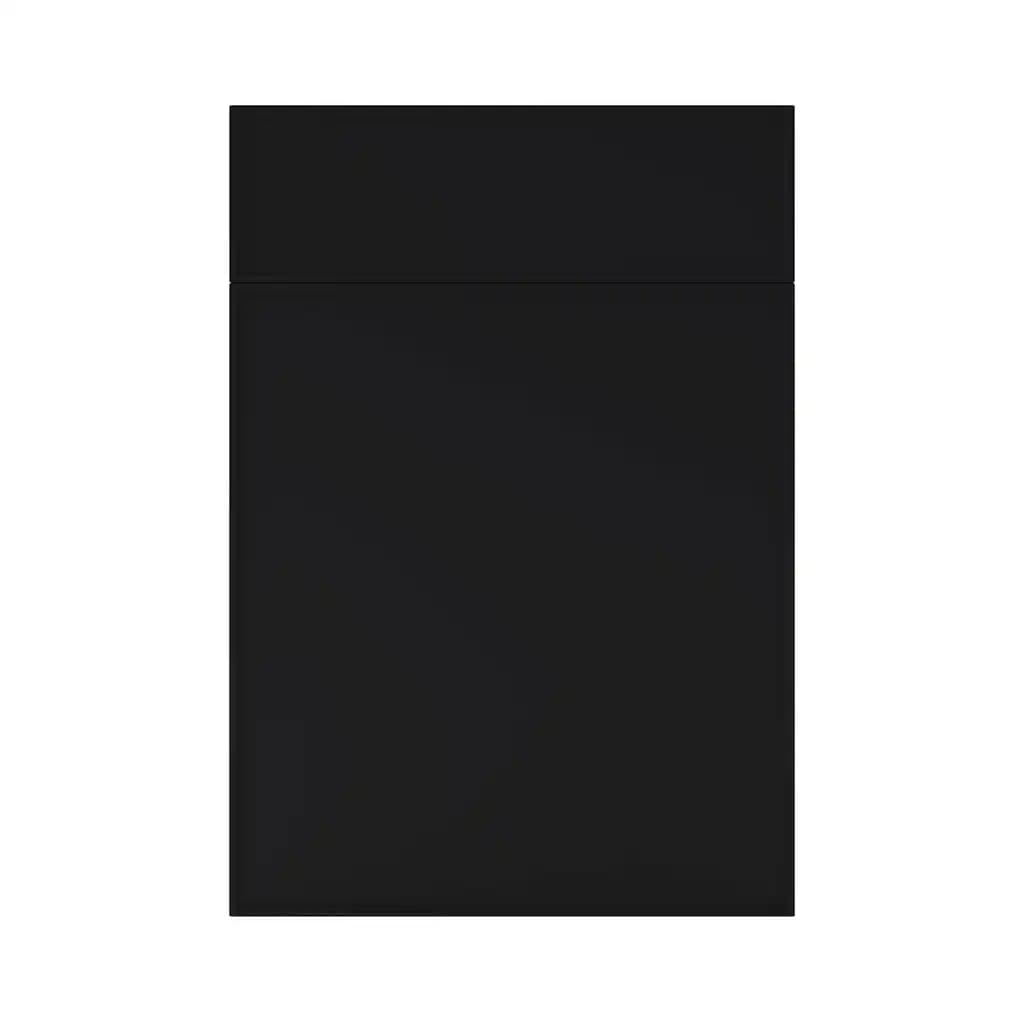 Façade de cuisine 1 porte et 1 tiroir Pasilla noir mat l. 50 cm x H. 72 cm GoodHome