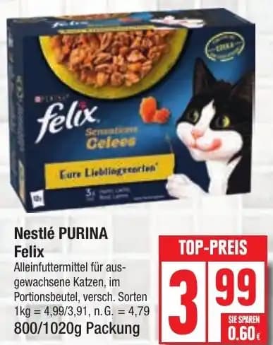 Nestlé PURINA Felix 800/1020g Packung