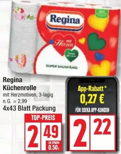 Regina Küchenrolle 4x43 Blatt Packung