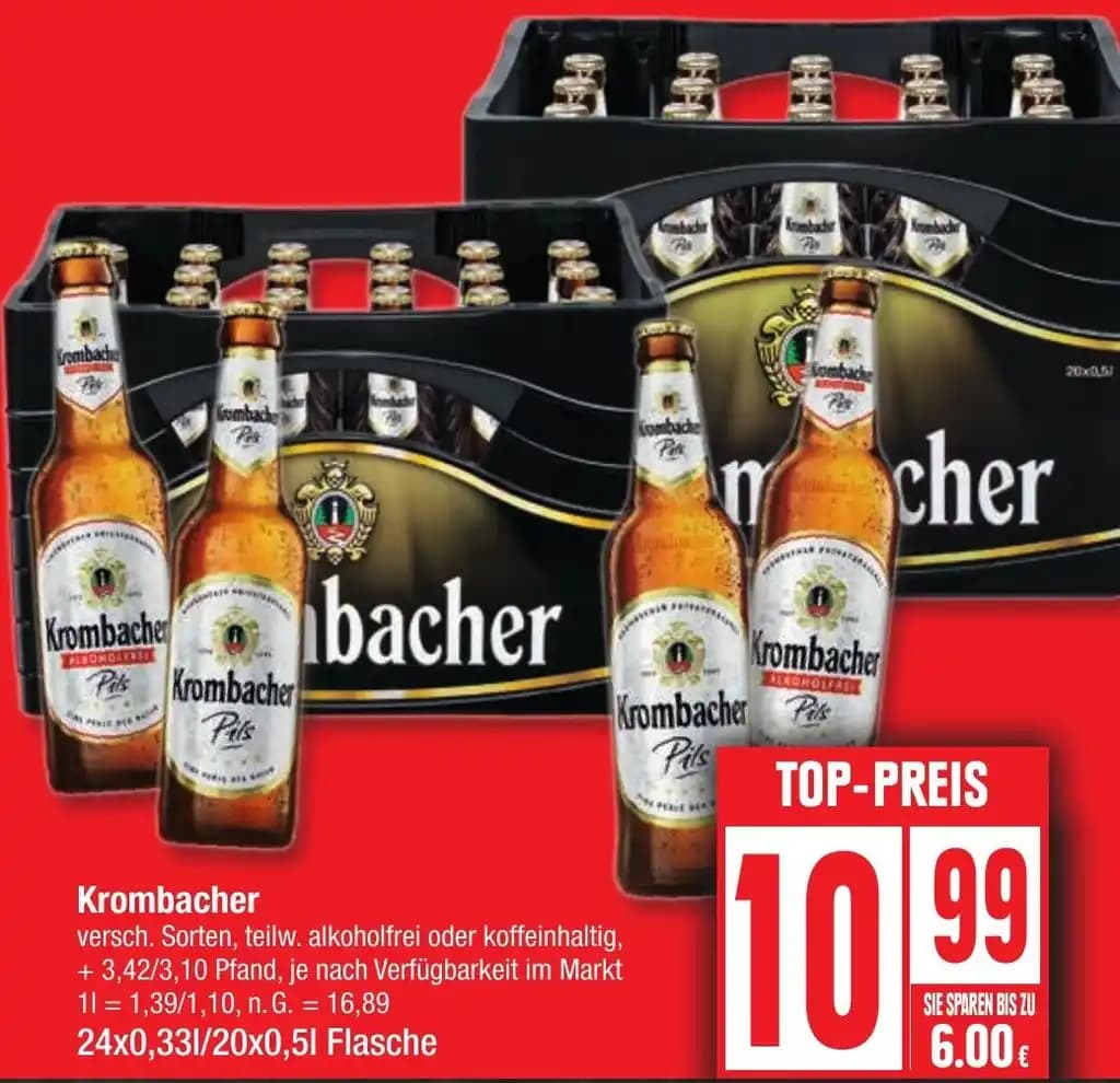 Krombacher 24x0,33 L/20x0,5 L Flasche