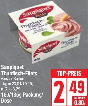 Saupiquet Thunfisch-Filets 160/185g Packung/ Dose