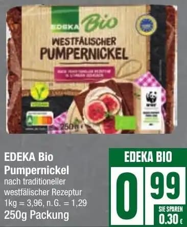 EDEKA Bio Pumpernickel 250g Packung