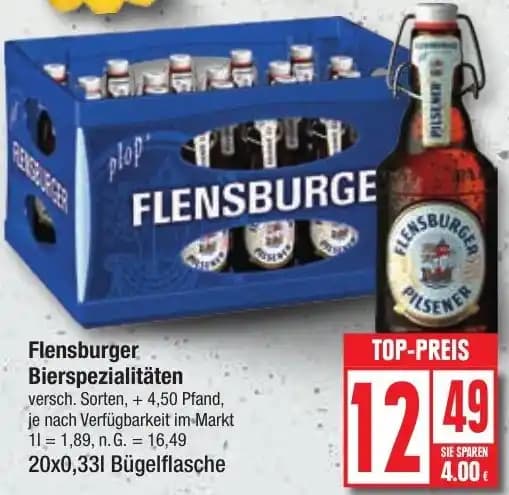 Flensburger Bierspezialitäten 20x0,33 L Bügelflasche
