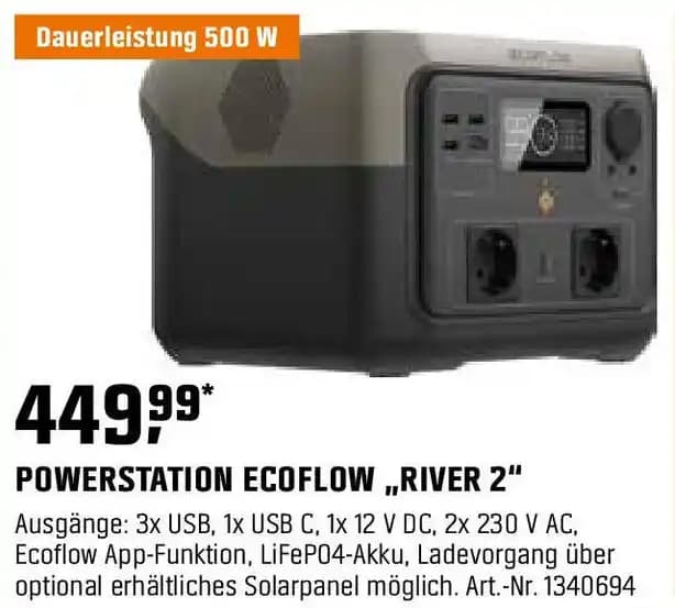 POWERSTATION ECOFLOW ,,RIVER 2"