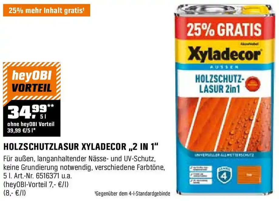 XYLADECOR HOLZSCHUTZLASUR „2 IN 1"