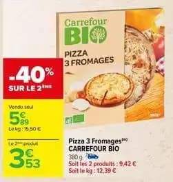 Carrefour - pizza 3 fromages bio