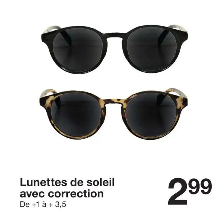 Lunettes de soleil avec correction De +1 à + 3,5