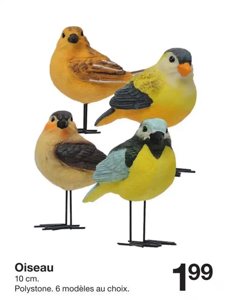 Oiseau Polystone. 6 modèles au choix.