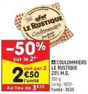 Coulommiers - le rustique 23% m.g