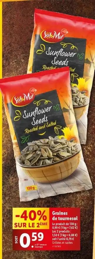 Sol mar - graines de tournesol