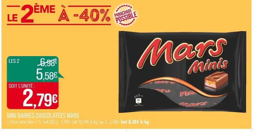 MARS MINI BARRES CHOCOLATÉES