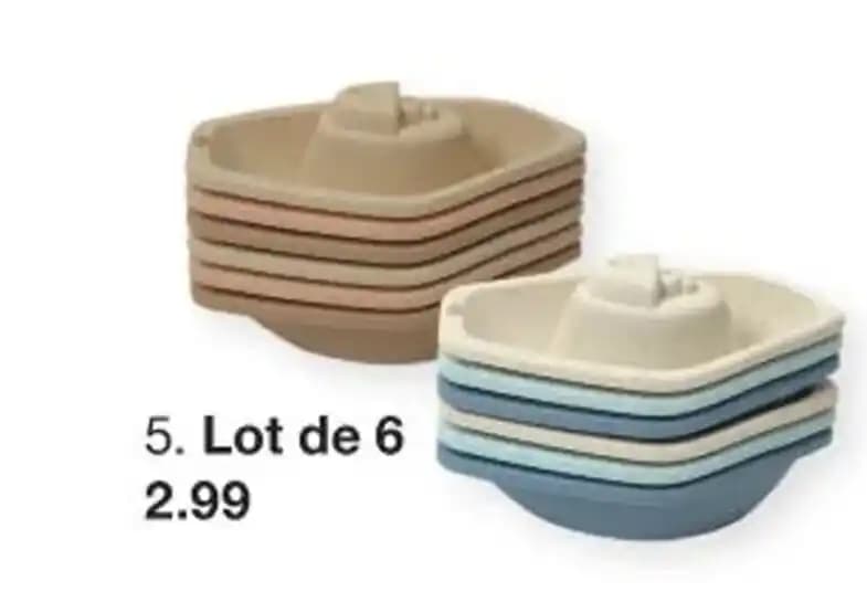 Jouets de bain bateaux 12 x 6,5 x 9 cm