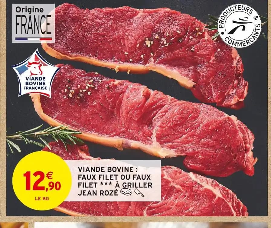 JEAN ROZÉ VIANDE BOVINE : FAUX FILET OU FAUX FILET À GRILLER