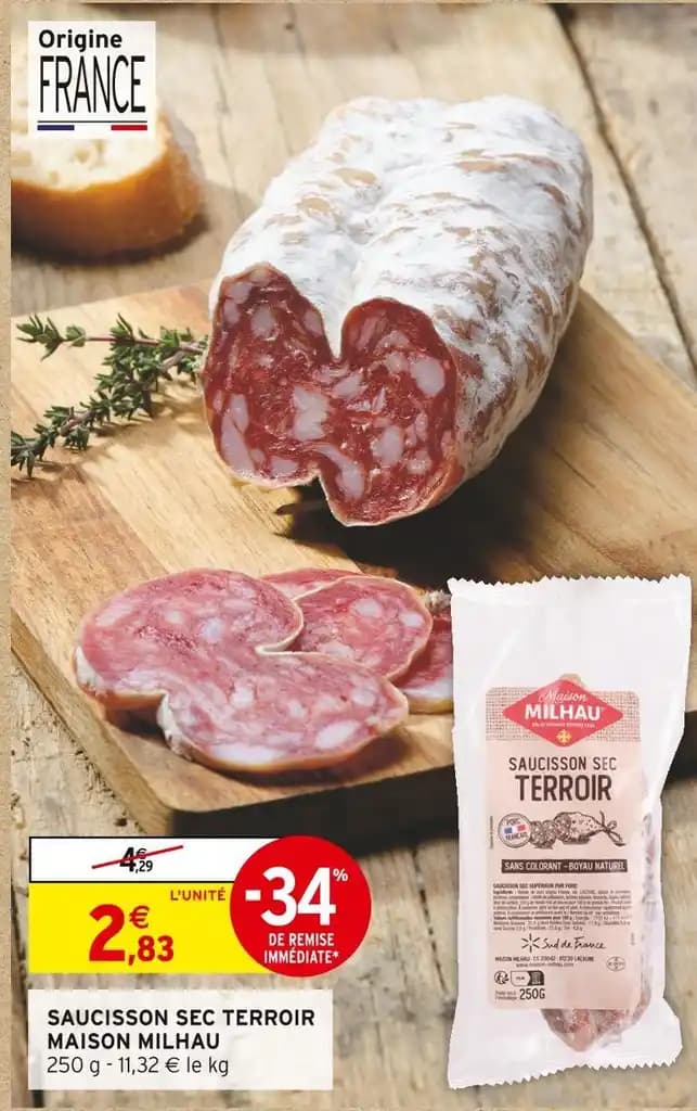 MAISON MILHAU SAUCISSON SEC TERROIR