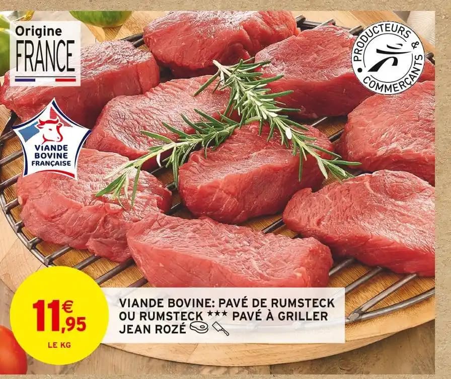 VIANDE BOVINE: PAVÉ DE OU RUMSTECK PAVÉ À GRILLER