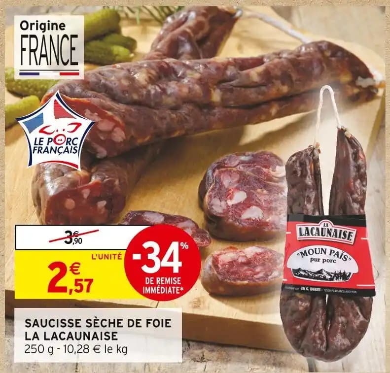 LA LACAUNAISE SAUCISSE SÈCHE DE FOIE