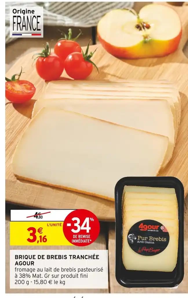 AGOUR BRIQUE DE BREBIS TRANCHÉE