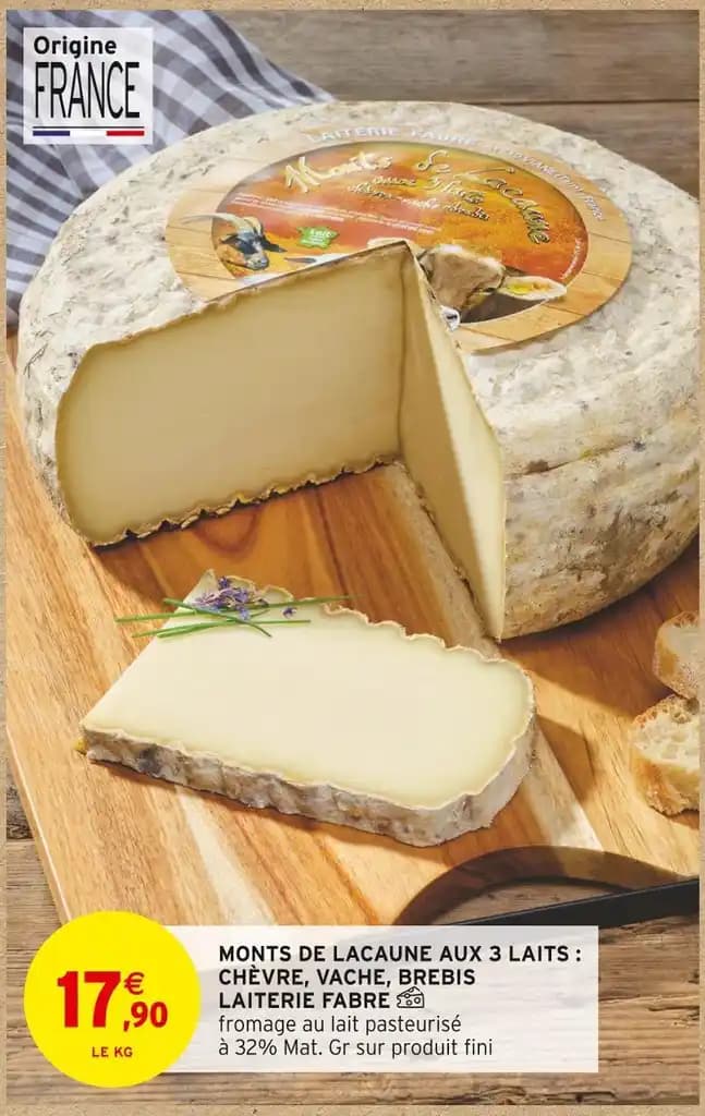 LAITERIE FABRE MONTS DE LACAUNE AUX 3 LAITS : CHÈVRE, VACHE, BREBIS