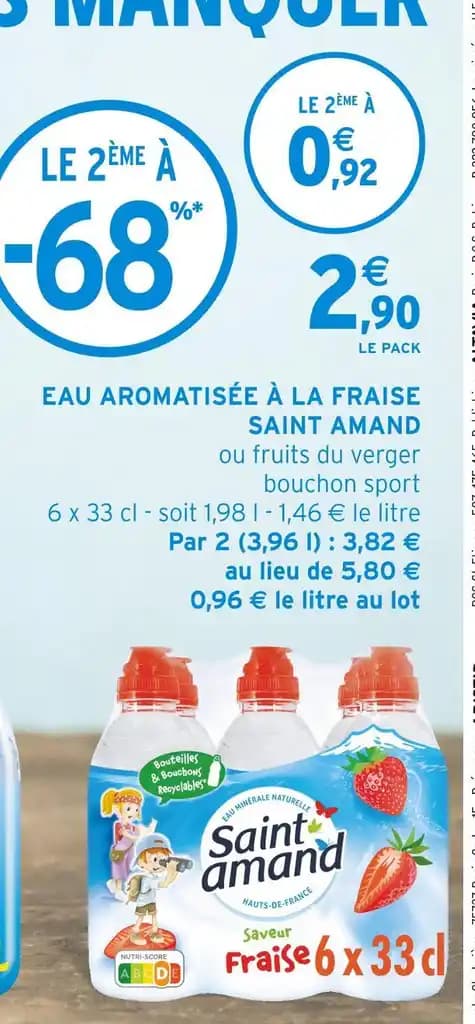 SAINT AMAND EAU AROMATISÉE À LA FRAISE
