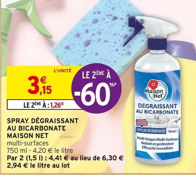 MAISON NET SPRAY DÉGRAISSANT AU BICARBONATE