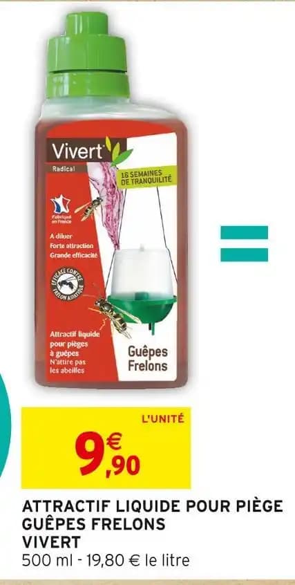 VIVERT ATTRACTIF LIQUIDE POUR PIÈGE GUÊPES FRELONS