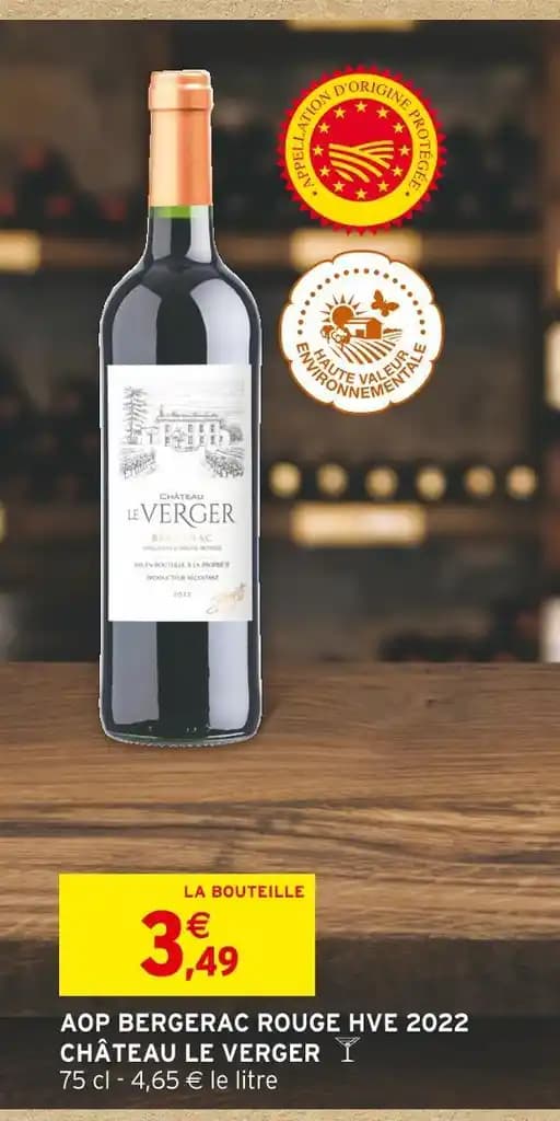 CHÂTEAU LE VERGER AOP BERGERAC ROUGE HVE 2022