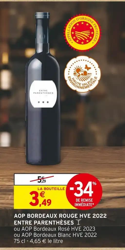 ENTRE PARENTHÈSES AOP BORDEAUX ROUGE HVE 2022