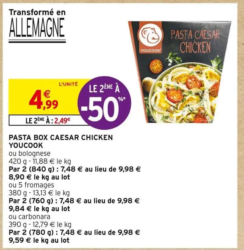 YOUCOOK PASTA BOX CAESAR CHICKEN