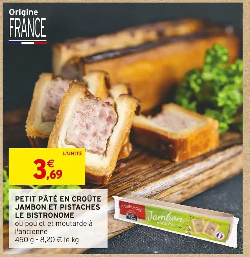 LE BISTRONOME PETIT PÂTÉ EN CROÛTE JAMBON ET PISTACHES