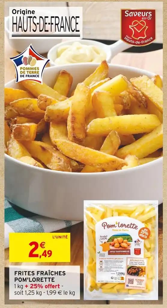 POM'LORETTE FRITES FRAÎCHES POM'LORETTE