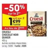 Quaker - cruesli chocolat noir