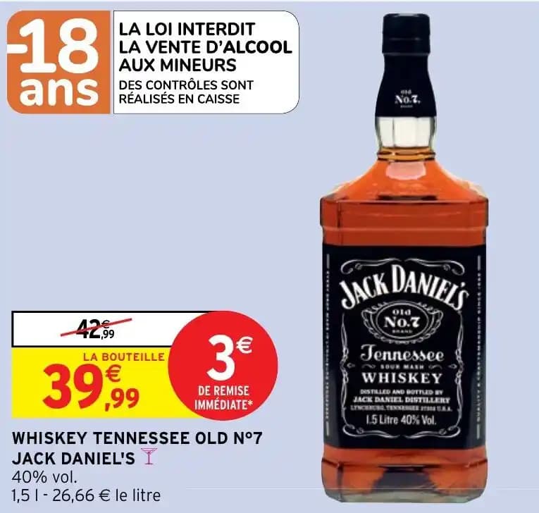 WHISKEY TENNESSEE OLD N°7 JACK DANIEL'S