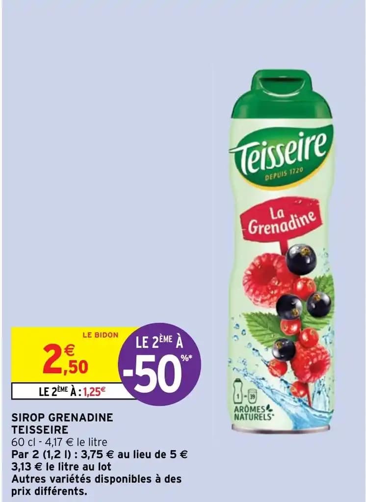 SIROP GRENADINE TEISSEIRE