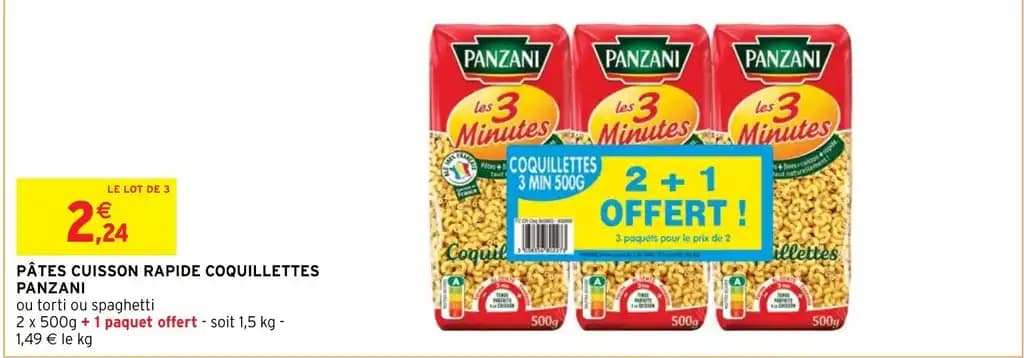 PÂTES CUISSON RAPIDE COQUILLETTES PANZANI