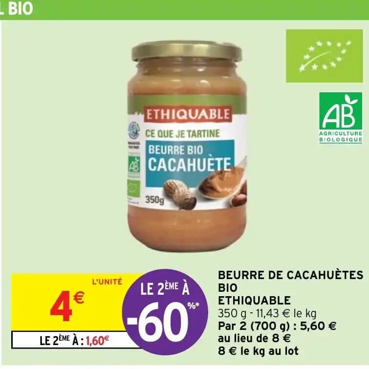 BEURRE DE CACAHUÈTES BIO ETHIQUABLE