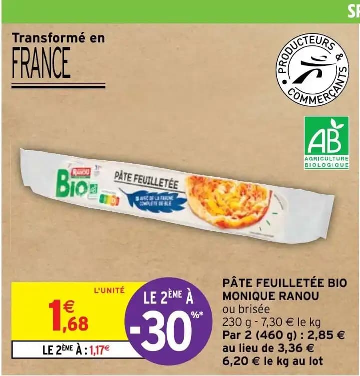 PÂTE FEUILLETÉE BIO MONIQUE RANOU