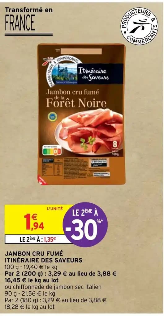 JAMBON CRU FUMÉ ITINÉRAIRE DES SAVEURS
